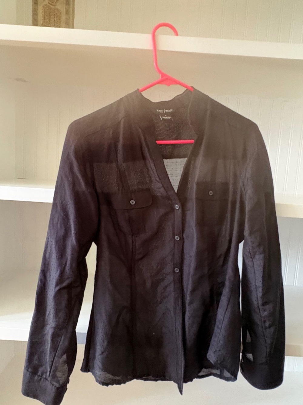 Sheer black button up blouse